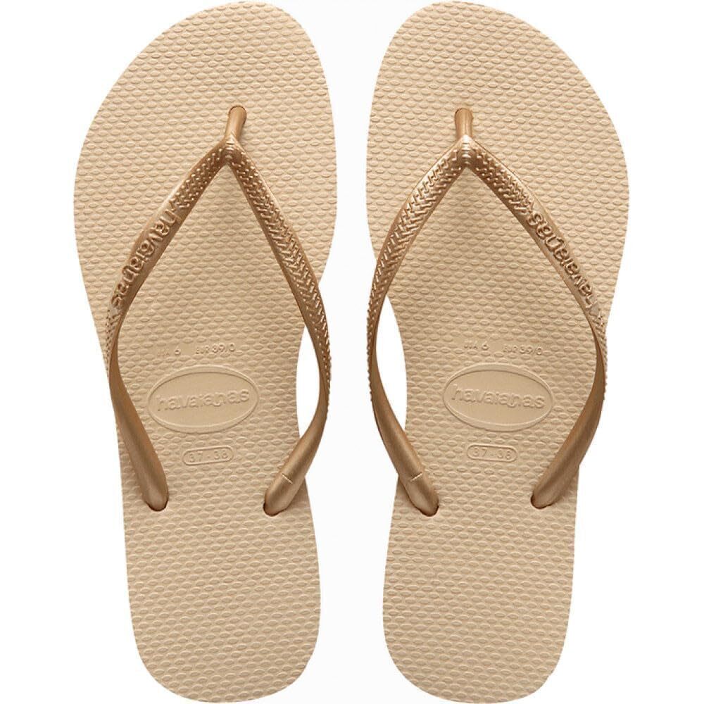 HAVAIANAS WOMEN'S SLIM, GOLD (SANDGREY/LIGHTGOLDEN 2719), 5.5-6.5